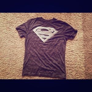 A dry fit Superman t shirt good for working out.
